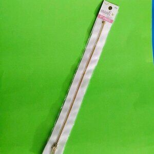 NEW-ALL PURPOSE ZIPPER 9" GOLDEN METAL-WHITE TEXTILE-DIY